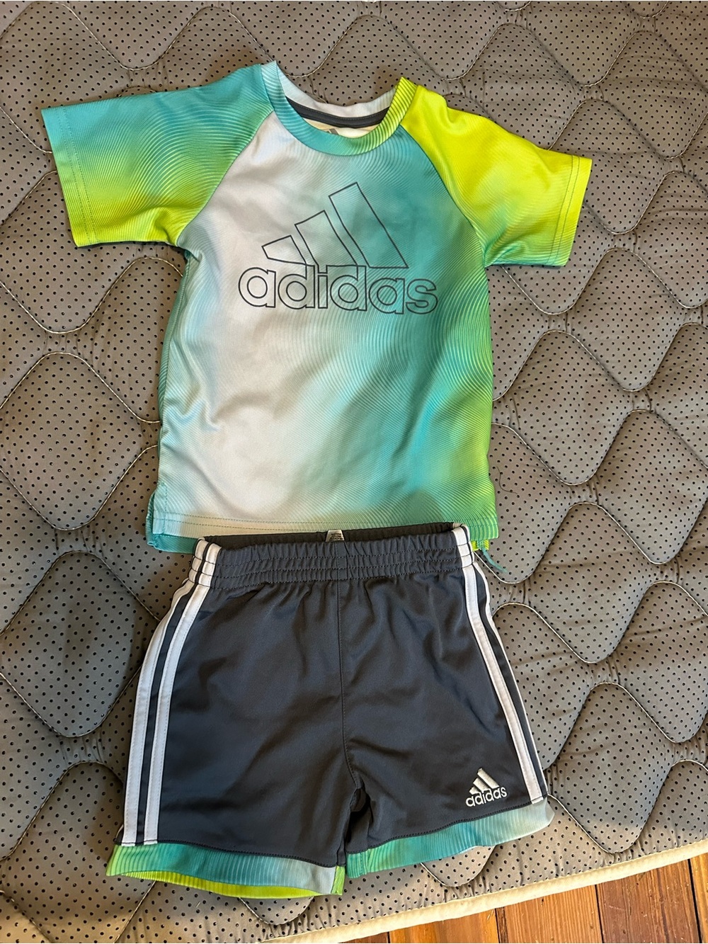 adidas Kids Gradient Swim Set in Green and Blue size 12